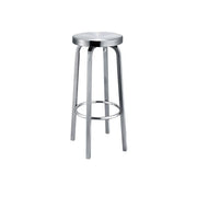Silver Round Stainless Steel Backless Bar Stool