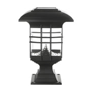 Simple Black LED Garden Pathway Lantern Pillar Light
