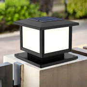 Simple Black Square Solar Outdoor Post Table Pillar Light