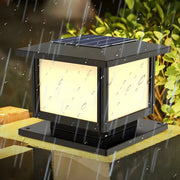 Simple Black Square Solar Outdoor Post Table Pillar Light