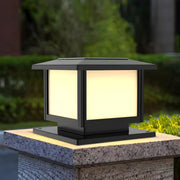 Simple Black Square Solar Outdoor Post Table Pillar Light