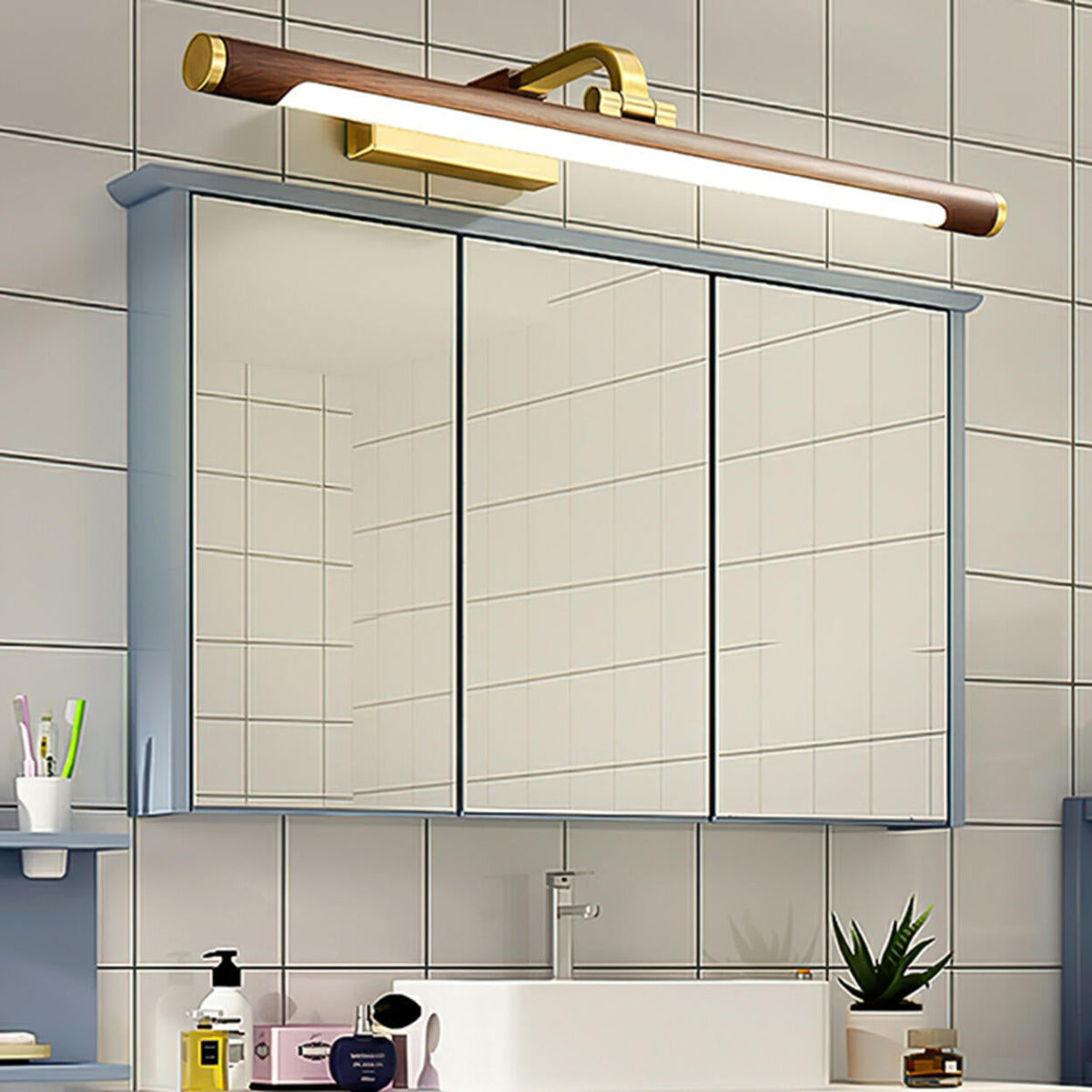 Simple Brass Linear Adjustable Vanity Mirror Light