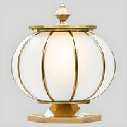 Retro Frosted Glass Solar Globe Lantern Outdoor Pillar Light