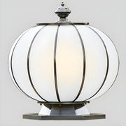 Retro Frosted Glass Solar Globe Lantern Outdoor Pillar Light