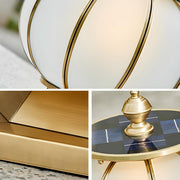 Retro Frosted Glass Solar Globe Lantern Outdoor Pillar Light