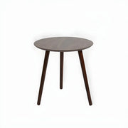Simple Round Espresso Wood Brown Three Legs End Table