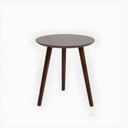Simple Round Espresso Wood Brown Three Legs End Table