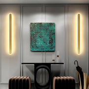 Simple Slim Vertical Gold LED Vanity Wall Light