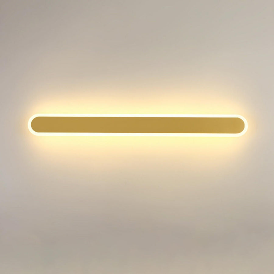 Simple Slim Vertical Gold LED Vanity Wall Light