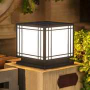 Simple Strip Square Metal Outdoor Solar Post Pillar Lamp