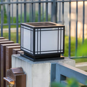 Simple Strip Square Metal Outdoor Solar Post Pillar Lamp