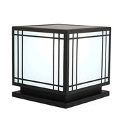 Simple Strip Square Metal Outdoor Solar Post Pillar Lamp
