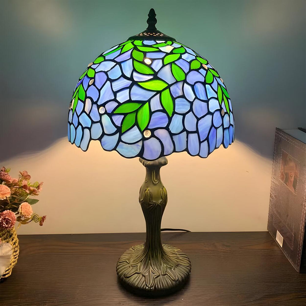 Simple Tiffany Style Dome Stained Glass Table Lamp