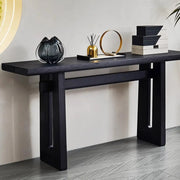 Simple Trestle Timber Black Rectangular Top Console Table