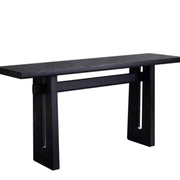 Simple Trestle Timber Black Rectangular Top Console Table