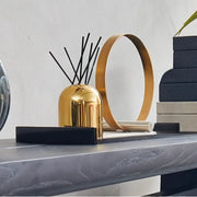 Simple Trestle Timber Black Rectangular Top Console Table