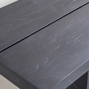 Simple Trestle Timber Black Rectangular Top Console Table