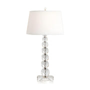 Simple White Fabric Crystal Ball Tower Base Table Lamp