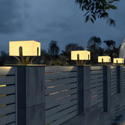 Simple White Square Solar Metal Outdoor Post Pillar Light