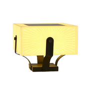 Simple White Square Solar Metal Outdoor Post Pillar Light