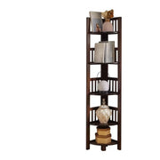 Simple Wooden Triangle Shelf Tower Open Corner Bookcase