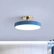 Simplicity Blue Round LED Semi-Flush Mount Ceiling Lamp