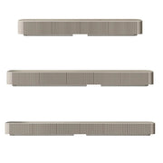 Simplistic Rectangle Grey Stone Drawers Long TV Stand