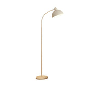 Sleek White Dome and Arc Living Room Floor Lamp