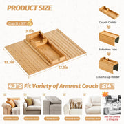 Sleepwyn Bamboo Couch Cup Holder Tray