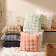 Sleepwyn Faux Rabbit Fur Bubble Velvet Pillow Cover