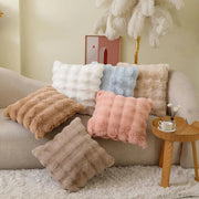 Sleepwyn Faux Rabbit Fur Bubble Velvet Pillow Cover