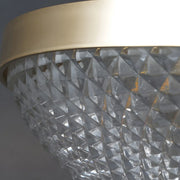 Small Golden Clear Glass Bowl-Shaped Flush Mount Light