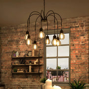 Spider Mesh Large Multi-Light Edison Bulb Chandelier