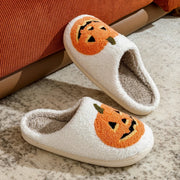 Spooky Pumkin Soft Plush House Slippers