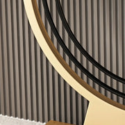 Stain Resistant Gold Circular Base Stone Console Table