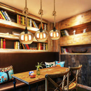 Steampunk Amber Glass Globe Edison Bulb Pendant Light