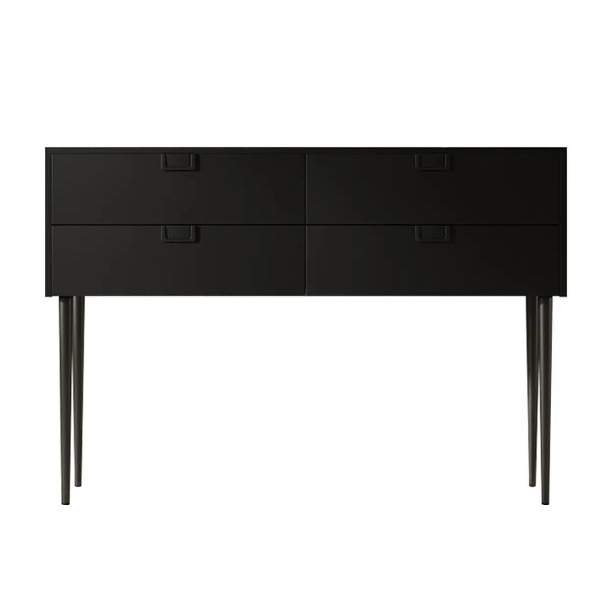 Storage Rectangle Wood Black Console Table with Drawer