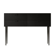 Storage Rectangle Wood Black Console Table with Drawer