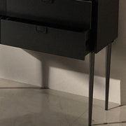 Storage Rectangle Wood Black Console Table with Drawer