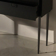 Storage Rectangle Wood Black Console Table with Drawer
