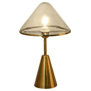 Stylish Conical Clear Glass Shade Metal Base Table Lamp