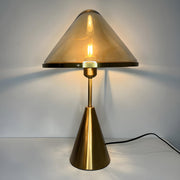 Stylish Conical Clear Glass Shade Metal Base Table Lamp