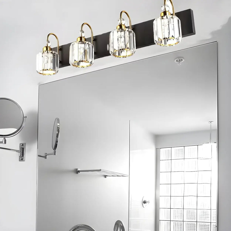 Stylish Cylinder Clear Crystal Bathroom Vanity Light