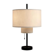 Stylish Geometric Fabric Shade Cylinder Table Lamp
