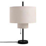 Stylish Geometric Fabric Shade Cylinder Table Lamp
