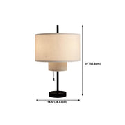 Stylish Geometric Fabric Shade Cylinder Table Lamp
