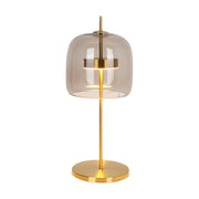 Stylish Glass Dome Geometric Brass Finish Table Lamp