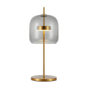 Stylish Glass Dome Geometric Brass Finish Table Lamp