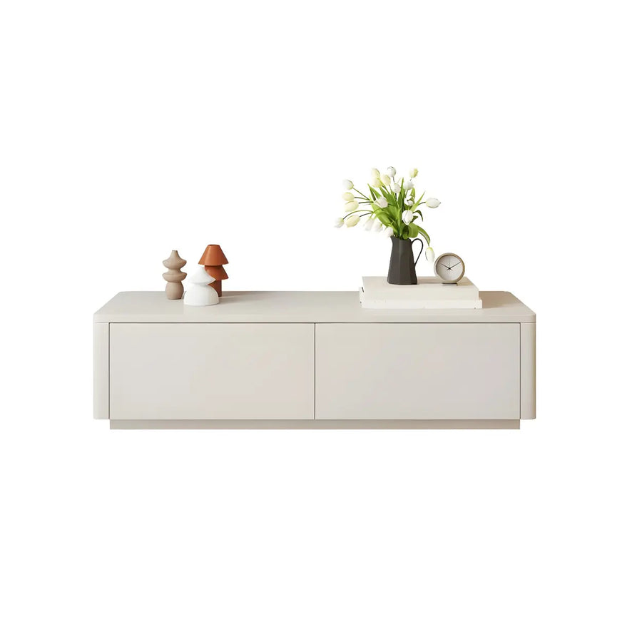 Stylish Milk Cocoa Wooden TV Stand with Drawers
