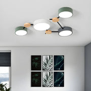 Stylish Modular Round LED Semi-Flush Mount Lamp 4-Light